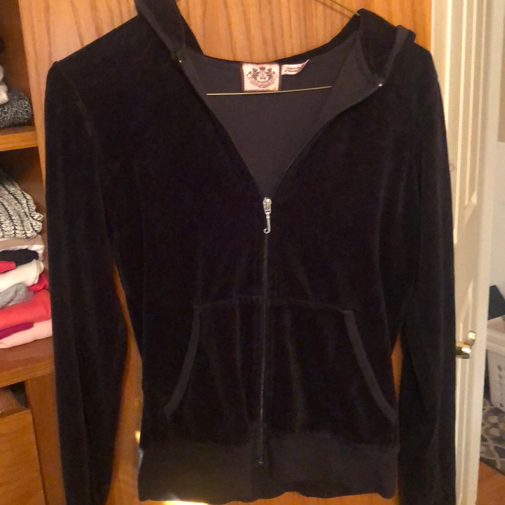 Velour black sweatshirt